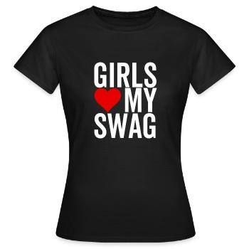 Mädchen lieben meinen Swag - Frauen T-Shirt - Schwarz - Vorne - AI Model Female 172 dark (172cm)