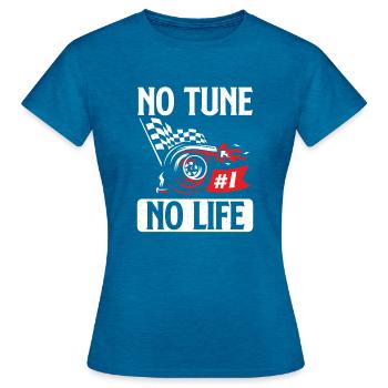 no tune no life - Women's T-Shirt - antique blue sapphire heather - Front - AI Model Female 172 dark (172cm)