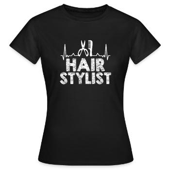 Coiffeur Coiffeur Coiffeur - T-shirt Femme - noir - Devant - AI Model Female 172 dark (172cm)