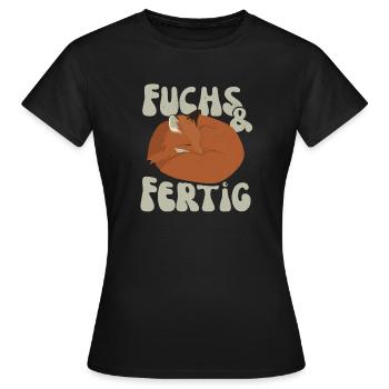 Fuchs und Fertig Müder Fuchs - Frauen T-Shirt - Schwarz - Vorne - AI Model Female 172 dark (172cm)