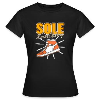 Sole Searching Retro Sneaker Head Designs - Women's T-Shirt - black - Front - AI Model Female 172 dark (172cm)