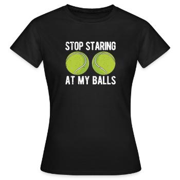 Drôles de joueurs de tennis-entraîneur-fan-gag regards - T-shirt Femme - noir - Devant - AI Model Female 172 dark (172cm)