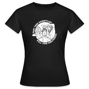 Coiffeur Coiffeur Coiffeur - T-shirt Femme - noir - Devant - AI Model Female 172 dark (172cm)