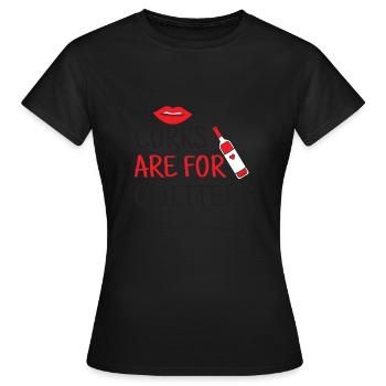 Korken Sind Für Quitters Wine Night Wine Tasting - Frauen T-Shirt - Schwarz - Vorne - AI Model Female 172 dark (172cm)