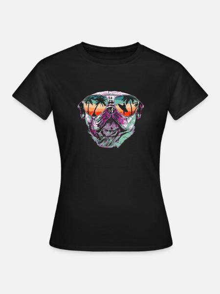 Mops Möpse Hund - Frauen T-Shirt - Schwarz