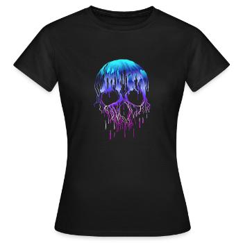 Crâne de cire Crâne de fusion - T-shirt Femme - noir - Devant - AI Model Female 172 dark (172cm)