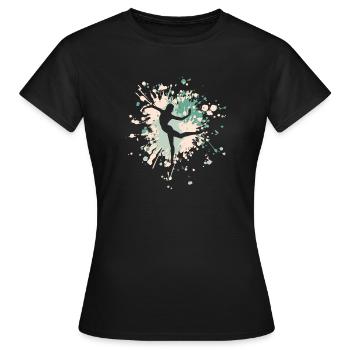 Grande éclaboussure de couleur de danse - T-shirt Femme - noir - Devant - AI Model Female 172 dark (172cm)