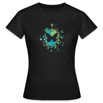 Éclaboussure de couleur papillon - T-shirt Femme - noir - Devant - AI Model Female 172 dark (172cm)