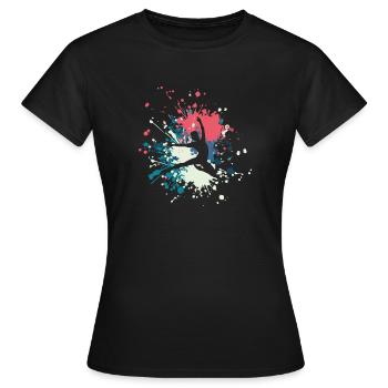 Éclaboussure de couleur d'expression de danse - T-shirt Femme - noir - Devant - AI Model Female 172 dark (172cm)