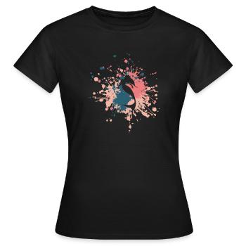 Belle éclaboussure de couleur de sirène - T-shirt Femme - noir - Devant - AI Model Female 172 dark (172cm)