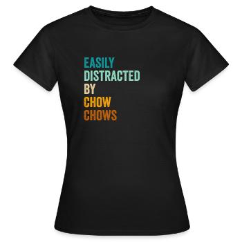 Leicht abgelenkt von Chow-Chows - Frauen T-Shirt - Schwarz - Vorne - AI Model Female 172 dark (172cm)