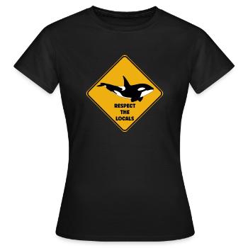 Warnschild Taucher - Respektiere die Einheimischen - Frauen T-Shirt - Schwarz - Vorne - AI Model Female 172 dark (172cm)