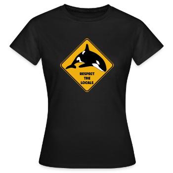 Warnschild Taucher - Respektiere die Einheimischen - Frauen T-Shirt - Schwarz - Vorne - AI Model Female 172 dark (172cm)