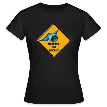 Warnschild Taucher - Respektiere die Einheimischen - Frauen T-Shirt - Schwarz - Vorne - AI Model Female 172 dark (172cm)