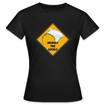 Warnschild Taucher - Respektiere die Einheimischen - Frauen T-Shirt - Schwarz - Vorne - AI Model Female 172 dark (172cm)