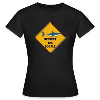 Warnschild Taucher - Respektiere die Einheimischen - Frauen T-Shirt - Schwarz - Vorne - AI Model Female 172 dark (172cm)