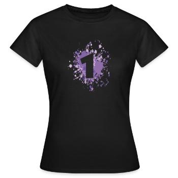 Numéro La 1ère éclaboussure de couleur - T-shirt Femme - noir - Devant - AI Model Female 172 dark (172cm)