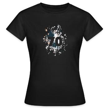 Numéro 70e éclaboussure de couleur - T-shirt Femme - noir - Devant - AI Model Female 172 dark (172cm)