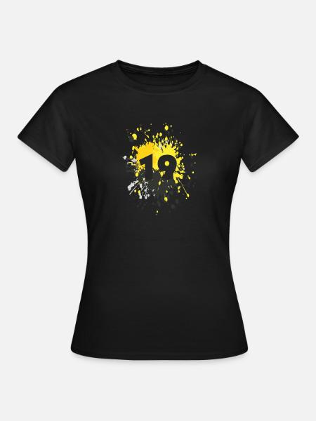 Number 19th Color Splash - Dame-T-shirt - sort