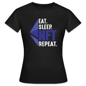 I sleep NFT repeated token virtual - Women's T-Shirt - black - Front - AI Model Female 172 dark (172cm)