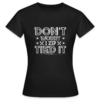 Ne t’inquiète pas, je l’ai lié, il - T-shirt Femme - noir - Devant - AI Model Female 172 dark (172cm)