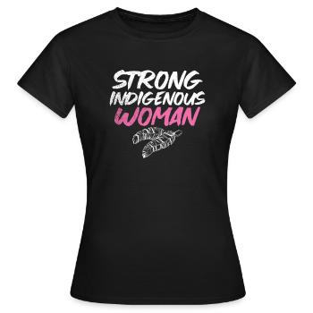 Femme autochtone forte Amérindienne - T-shirt Femme - noir - Devant - AI Model Female 172 dark (172cm)