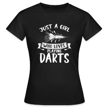 Juste une fille qui aime jouer au Darts Disc Club - T-shirt Femme - noir - Devant - AI Model Female 172 dark (172cm)