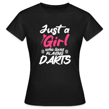 Juste une fille qui aime jouer au Darts Disc Club - T-shirt Femme - noir - Devant - AI Model Female 172 dark (172cm)
