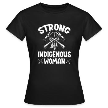 Femme autochtone forte Amérindienne - T-shirt Femme - noir - Devant - AI Model Female 172 dark (172cm)