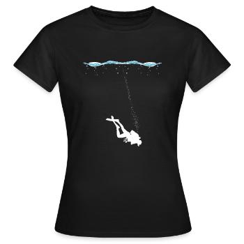 Plongeurs sous-marins sous l’eau avec des bulles d’air - T-shirt Femme - noir - Devant - AI Model Female 172 dark (172cm)