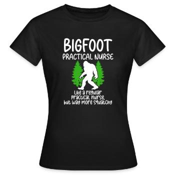 Bigfoot Partybedarf Bigfoot Krankenschwester - Frauen T-Shirt - Schwarz - Vorne - AI Model Female 172 dark (172cm)