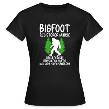 Bigfoot Partybedarf Bigfoot Krankenschwester - Frauen T-Shirt - Schwarz - Vorne - AI Model Female 172 dark (172cm)