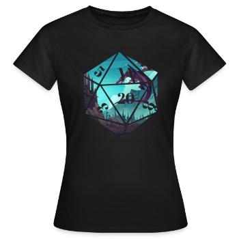 RPG-RPG-Rollenspiel-Rollenspieler Tabletop-Drache - Frauen T-Shirt - Schwarz - Vorne - AI Model Female 172 dark (172cm)