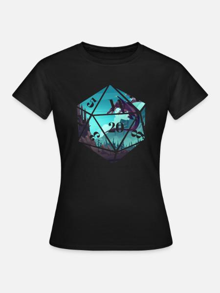 RPG-RPG-Rollenspiel-Rollenspieler Tabletop-Drache - Frauen T-Shirt - Schwarz