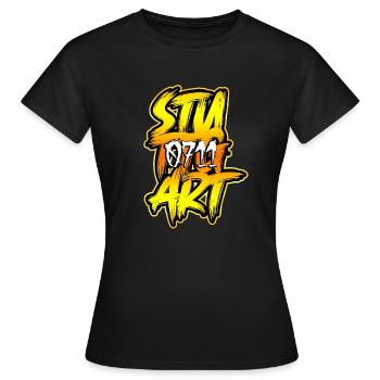 Stuttgart 0711 - Frauen T-Shirt - Schwarz - Vorne - AI Model Female 172 dark (172cm)