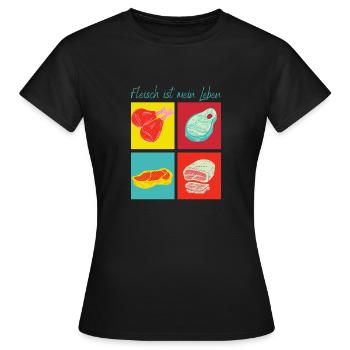La viande mange la vie - T-shirt Femme - noir - Devant - AI Model Female 172 dark (172cm)