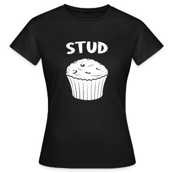 Muffi à goujons simple et mignon - T-shirt Femme - noir - Devant - AI Model Female 172 dark (172cm)