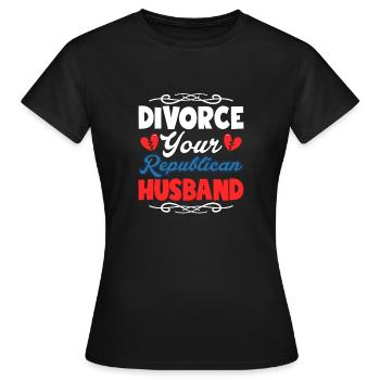 Divorcez de votre mari républicain Divorcé Ex-femme M - T-shirt Femme - noir - Devant - AI Model Female 172 dark (172cm)