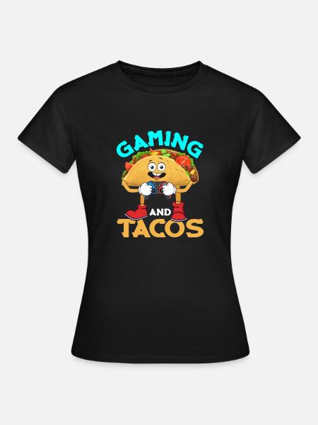 Gaming and Tacos Sleep Game Repeater Contro - Women's T-Shirt - black
