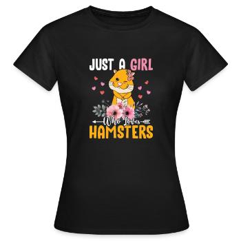 just girls who loves hamster - Women's T-Shirt - black - Front - AI Model Female 172 dark (172cm)
