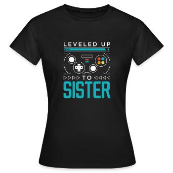 Mis à niveau à Sister Gamer Sibling Gaming sis - T-shirt Femme - noir - Devant - AI Model Female 172 dark (172cm)