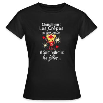 st valentin homme beauf humour - T-shirt Femme - noir - Devant - AI Model Female 172 dark (172cm)
