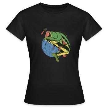 Große Fischbeißrute Große Fischbeißrute Inspiratio - Frauen T-Shirt - Schwarz - Vorne - AI Model Female 172 dark (172cm)