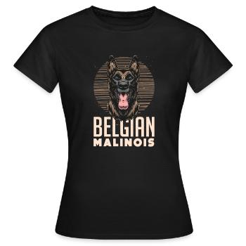 Vintage Belgian Malinois Enthusiasts Doggy - Women's T-Shirt - black - Front - AI Model Female 172 dark (172cm)