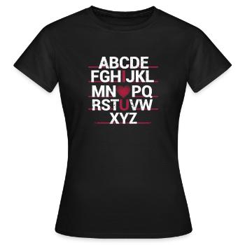 ABC Alphabet Ich liebe dich Englischlehrer - Frauen T-Shirt - Schwarz - Vorne - AI Model Female 172 dark (172cm)