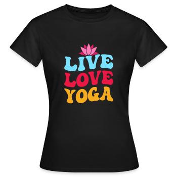 Cours d’instructeur de professeur de yoga d’amour en direct - T-shirt Femme - noir - Devant - AI Model Female 172 dark (172cm)