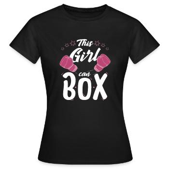 Boxing Girl Can Box Cool Girl Boxing Gift - Frauen T-Shirt - Schwarz - Vorne - AI Model Female 172 dark (172cm)