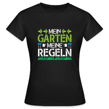 Mon jardin Mes règles Jardinage - T-shirt Femme - noir - Devant - AI Model Female 172 dark (172cm)