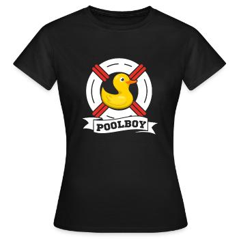 Piscine garçon de piscine - Sauveteur - T-shirt Femme - noir - Devant - AI Model Female 172 dark (172cm)