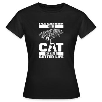 Baby-foot chat - T-shirt Femme - noir - Devant - AI Model Female 172 dark (172cm)